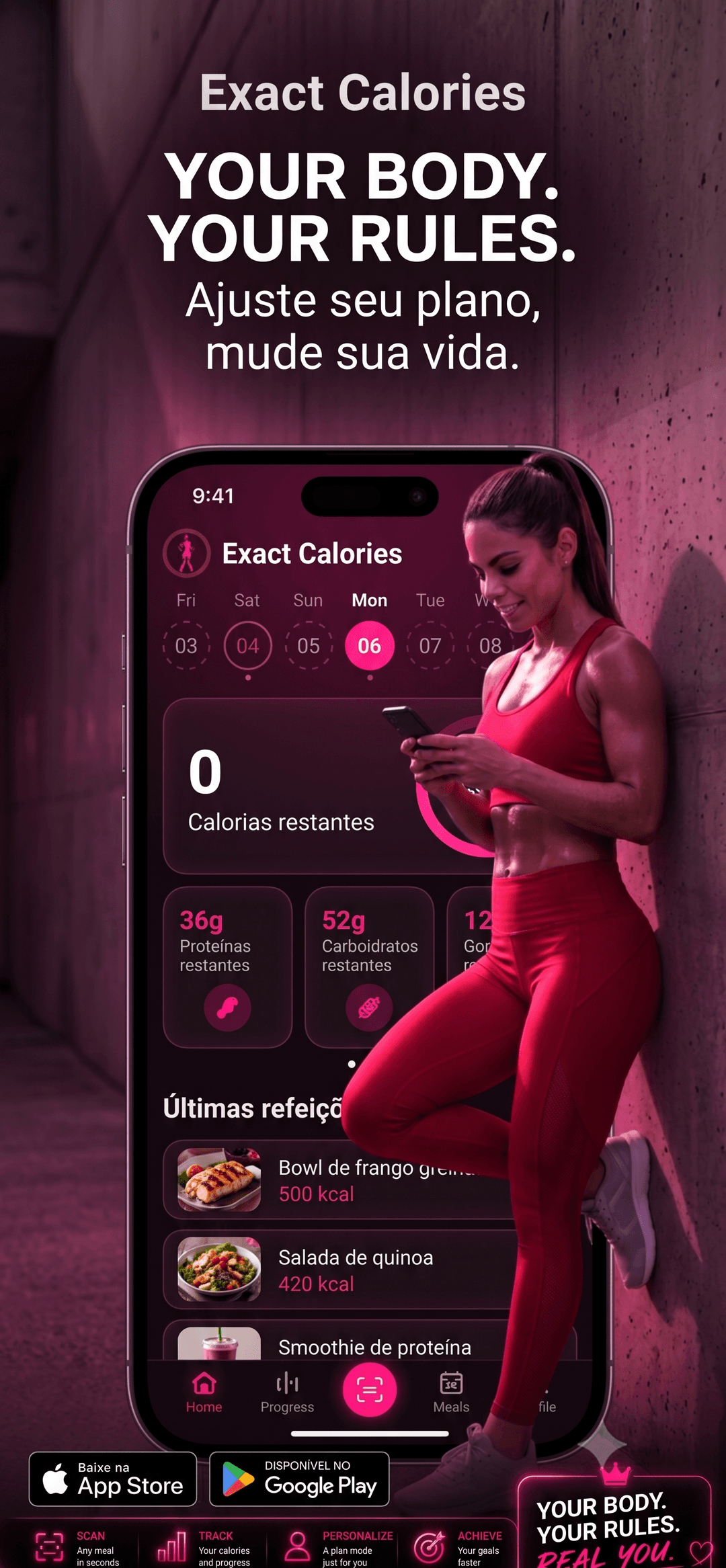 Exact Calories app mockup